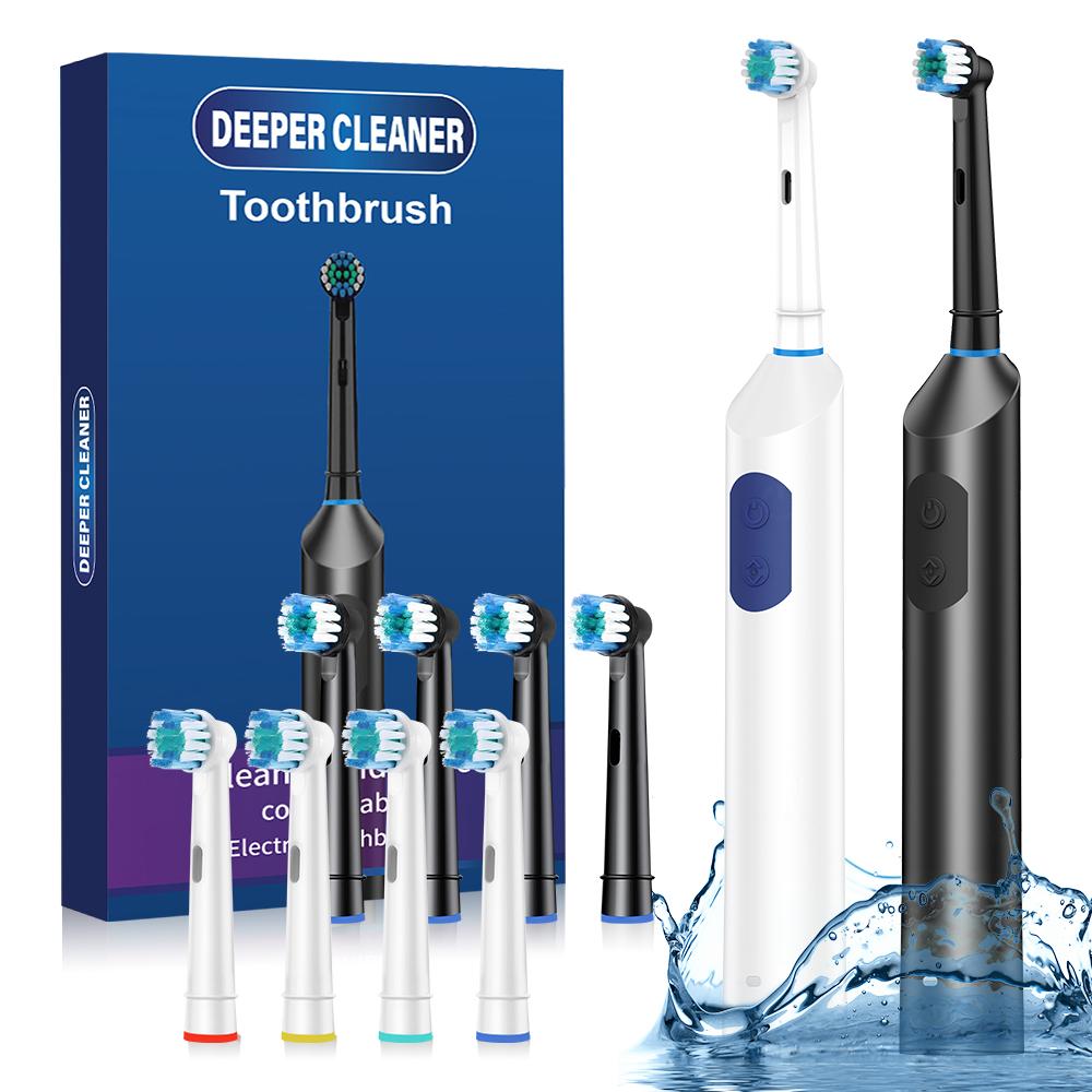 Rotating Electric Toothbrush for Adults 5 Cleaning Mode USB Rechargeable Sonic Toothbrush With 4pcs Replace Heads Smart Timer