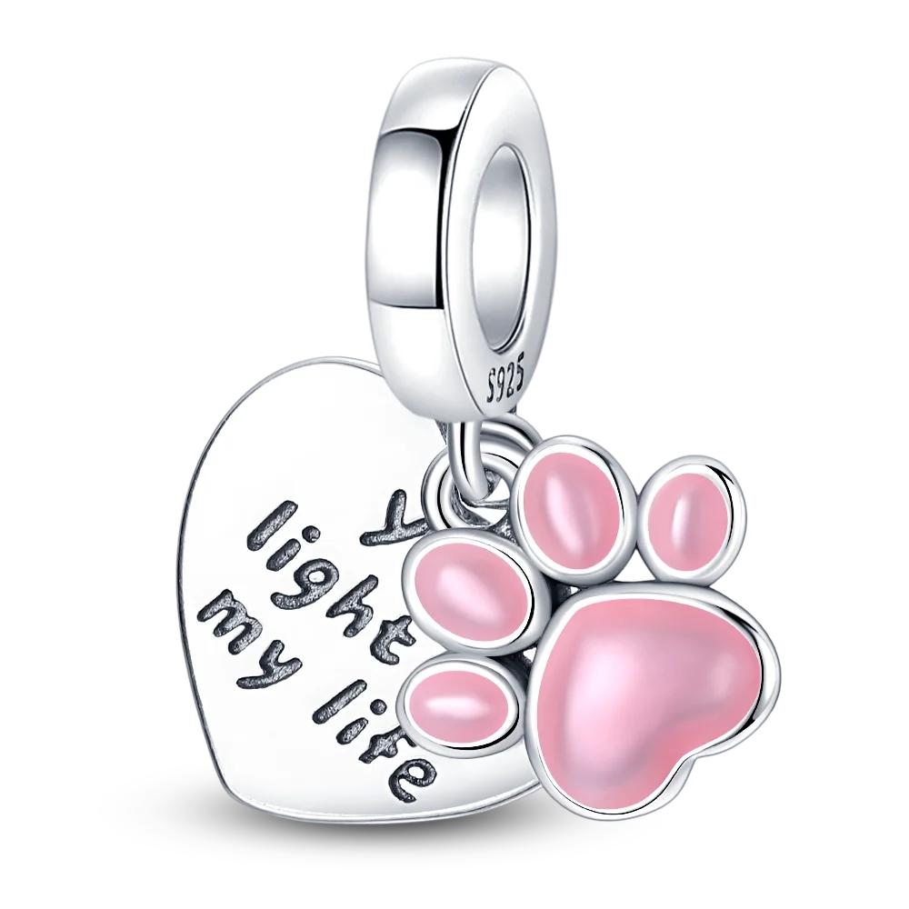 Copper Metal Black Cat Collection Charm Bead Components Bead Components Paw Print Pendant Bead Component Compatible With Authentic Original Do It