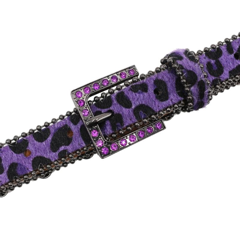Trendy Waist Belt Studded Rhinestones Crystal for Street Dance Rivets Belt Livehouse Punk Waist Chain Skull Buckle