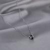 Japanese Simple Black Zircon Necklace Temperament Mini Round Bean Pendant Short Collarbone Neck Chain Student Women'S Accessories