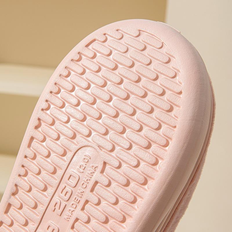 Herbst und Winter zu Hause verwenden Innen Wärme Leichte dick besohlte Paar Haar Hausschuhe Herren Haftschuhe