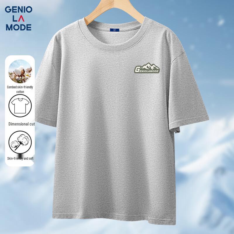 GENIOLAMODE Men s Cotton Printed T-Shirt M