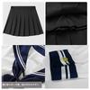 REENEW JK Long Sleeve Sailor Uniform Cosplay Halloween Boys and Easy Navy Perfect for School Cultural Entrance and Includes Pleated School Uniform Set