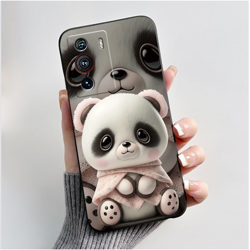 Hülle Für ZTE Nubia Z40 Pro NX701J Niedliches Herz Hase Schwarz Weiches TPU Silikon Stoßfeste Rückabdeckung Für Nubia Z40Pro 5G Handyhülle