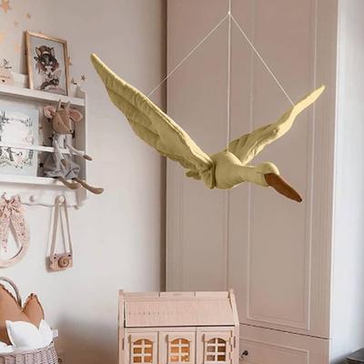Linen Fabric Baby Soothing Pillow Plush Stuffed Doll Hanging Ornaments Bedroom Nursery Room Decoration Wall Hanging Swan