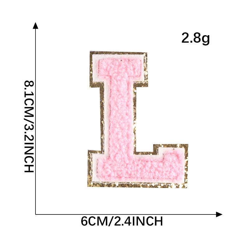 Embroidery Label Towel Embroidery Colored English Letter Patch Clothing Accessories Gold Edge Sticker Embroidery Chenille Embroidery Cloth Sticker