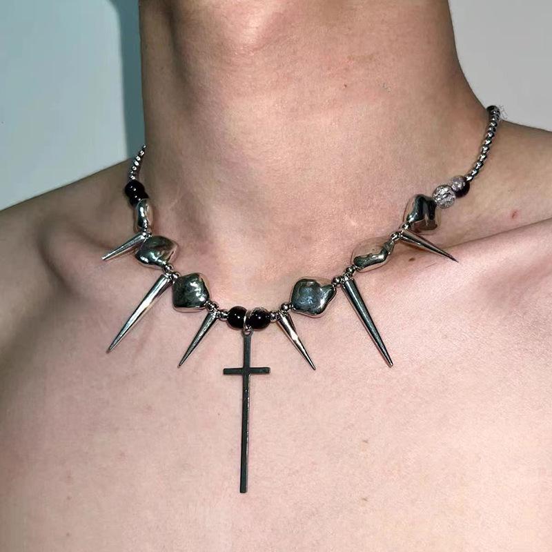 Starburst Double Layer Men's Necklace: Trendy, Light Luxury Hip Hop Style, Unisex Clavicle Chain