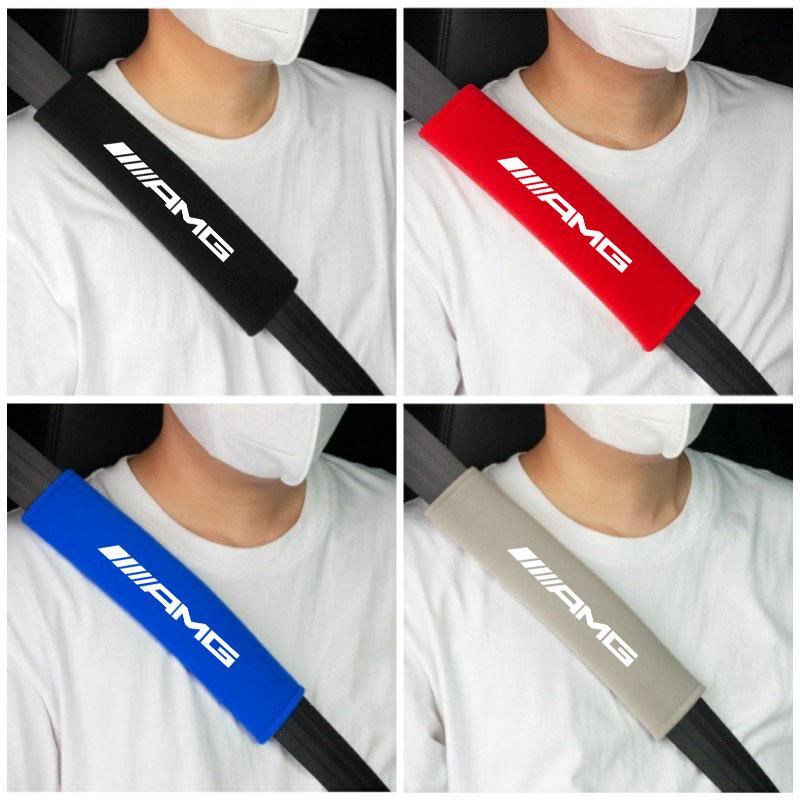 2Pcs Car Seat Belt Safety Belt Shoulder Cover For Mercedes Benz AMG W204 W205 W203 W211 W212 W213 W201 W210 W124 W126 W140