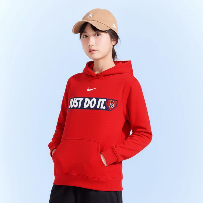 Nike Hoodie With Letter Logo Print Kids Hoodies Red 3Z3B7SBF6-BOS