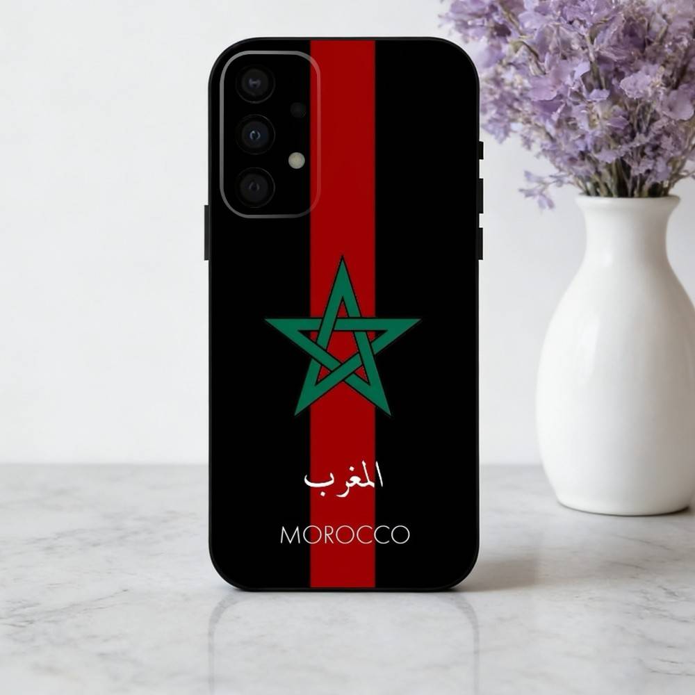 M-Maroc-C M-Morocco F-Flag Phone Case For Samsung Galaxy A73,A72,A71,A70,A53,A52,A51,Soft Silicone Black Cover