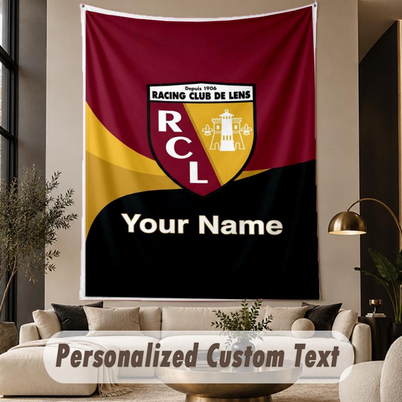 Custom Text Tapestry racing club de lens Print Wall Tapestry Indoor Living Room Wall Decor
