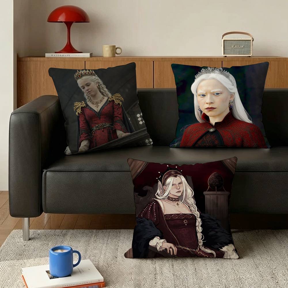 Rhaenyra Targaryen House of the Dragon Olika Storlekar Kvadratiskt Kuddfodral För Bil Hem Sovrumsinredning
