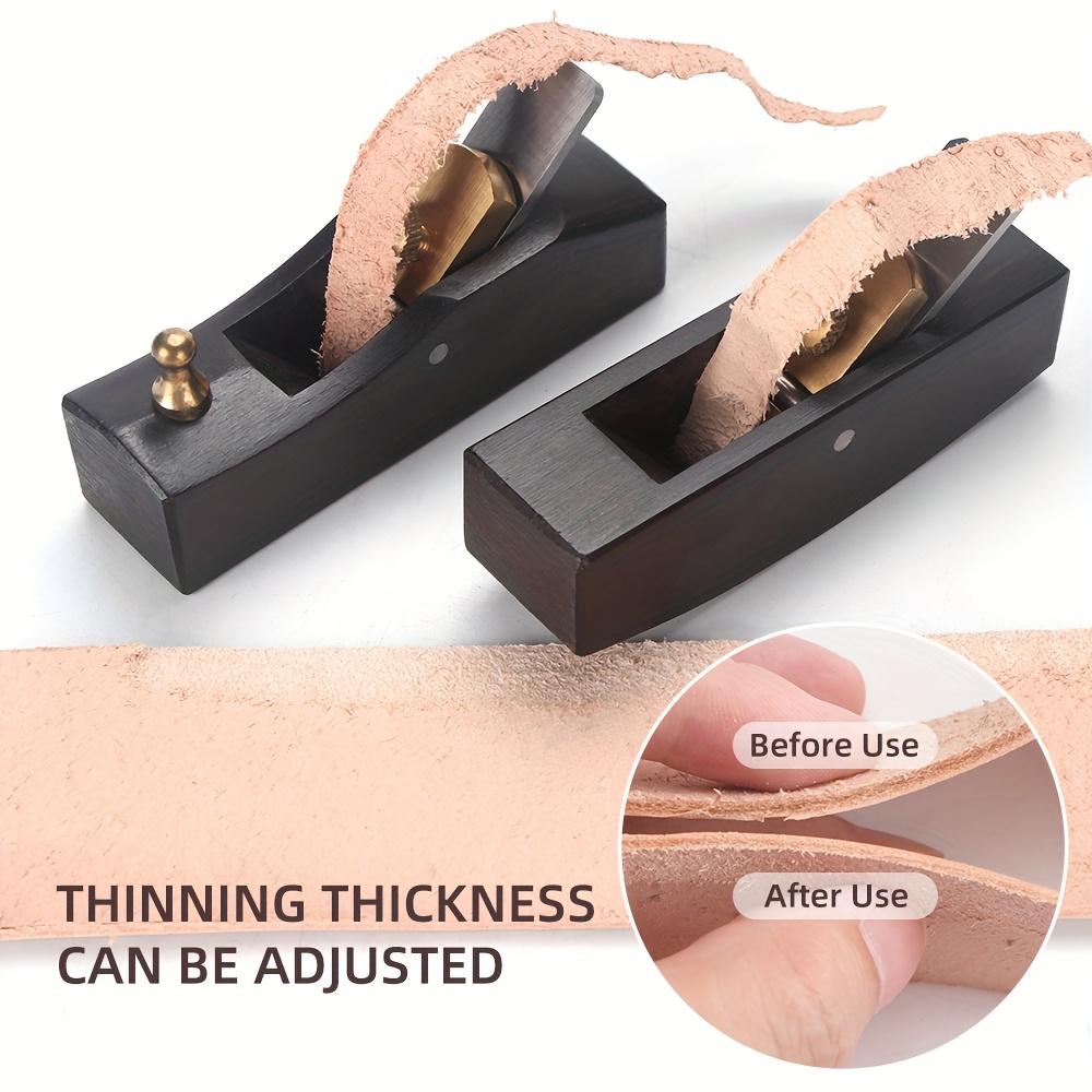 1 set Unelte Manuale Mini din Lemn pentru Despicat Piele - Despicatoare Plate/Curbate, Ideale pentru Pieleărie DIY, pentru Subțiere, Tundere și Netezirea Marginilor