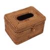 Rectangular Rattan Tissue Box Cover Rattan Woven Tissue Box Holder for Bathroom Organizer Countertop Bedroom Living