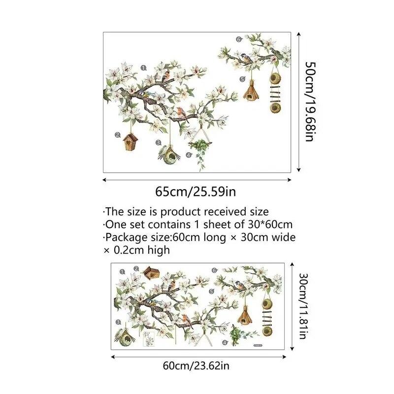 Bird Flower Branch Window Decoration Wall Stickers Self-adhesive Removable Glass Stickers Home Decoration Visual Wallpaper