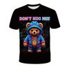 Summer Round Neck Cute Bear Graphic 3D Print Top Fashionable Casual Short Sleeved Men's T-shirts