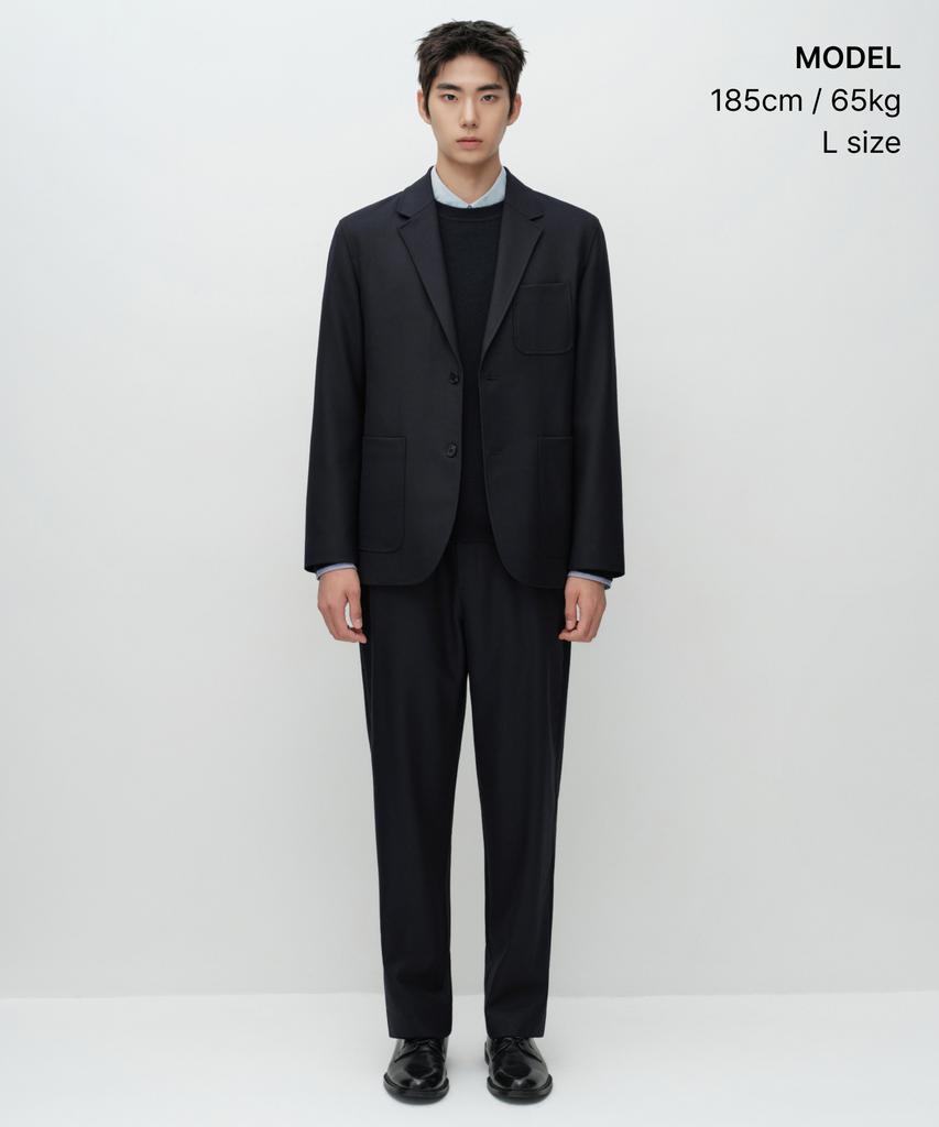 Musinsa Standard [City Workers] Wool Blend Blazer [Navy]