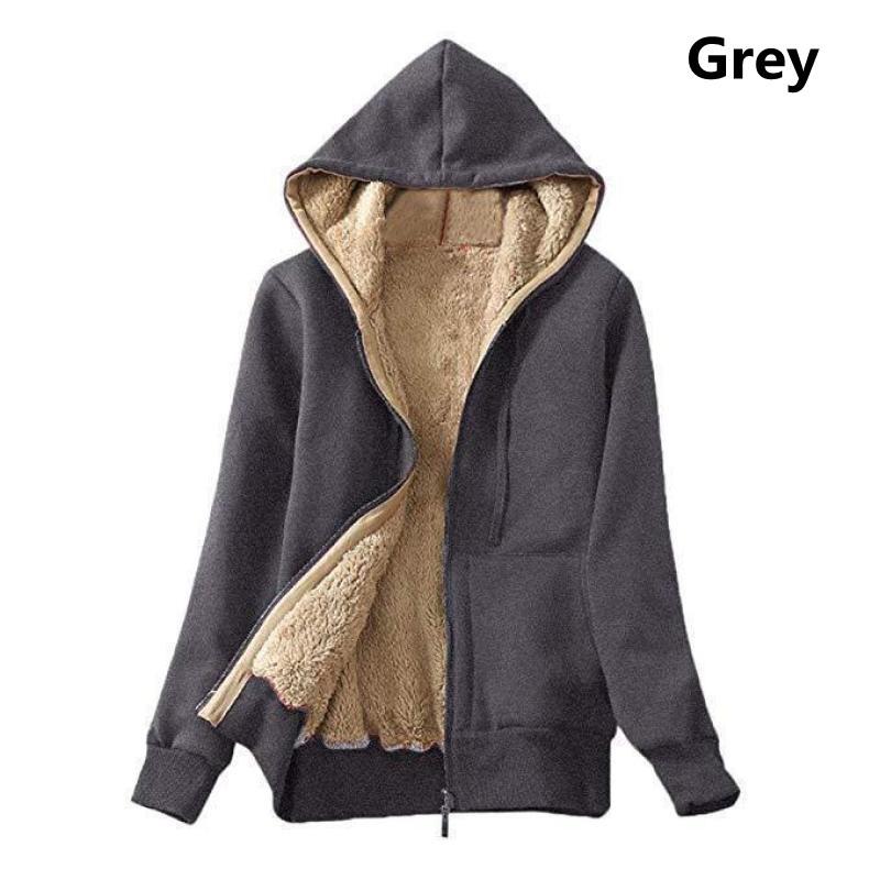 

Женская плюшевая куртка на молнии с капюшоном и длинными рукавами, свитер, пальто, топы больших размеров 5XL серый