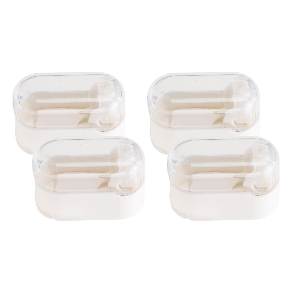 4pcs Wall Mounted Tooth Brush Case Clear Non Punched Self Adhesive Hanging Tooth Brush Cover Cap for