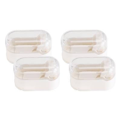 4pcs Wall Mounted Tooth Brush Case Clear Non Punched Self Adhesive Hanging Tooth Brush Cover Cap