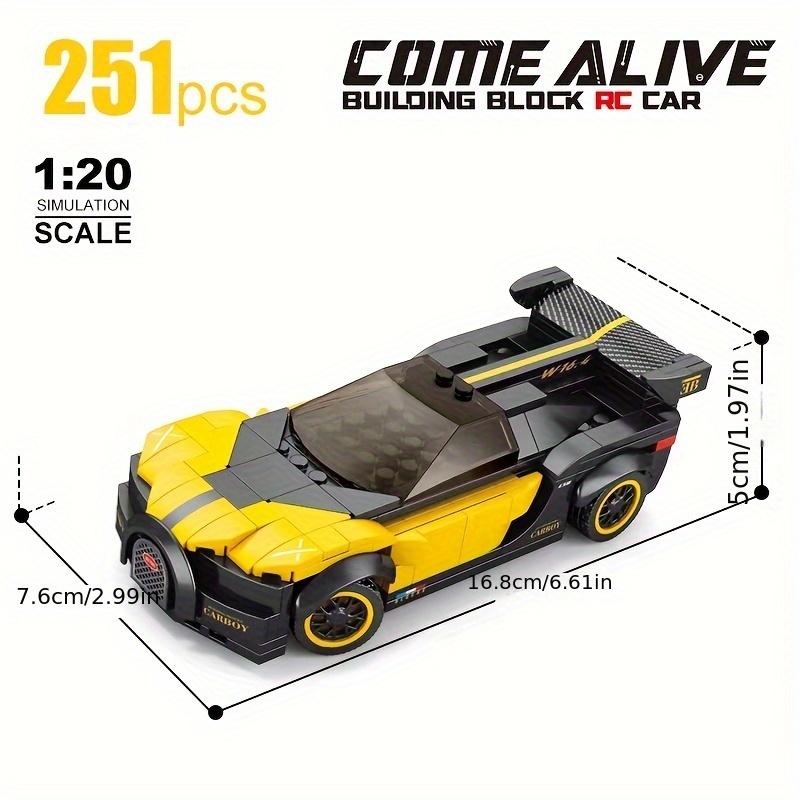 251pcs Building Blocks Remote Control Electric Vehicle, 1:20 2.4G Remote Control, Exquisite Car