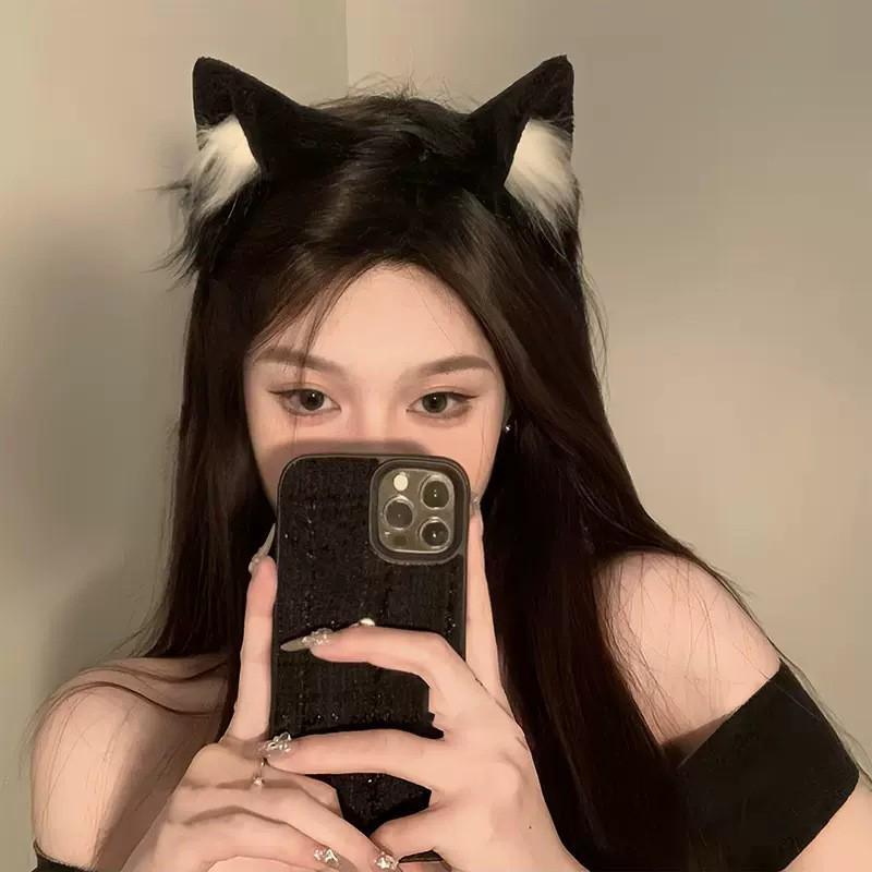 Plush Lolita Cat Ear Headband Hair Accessories for Halloween