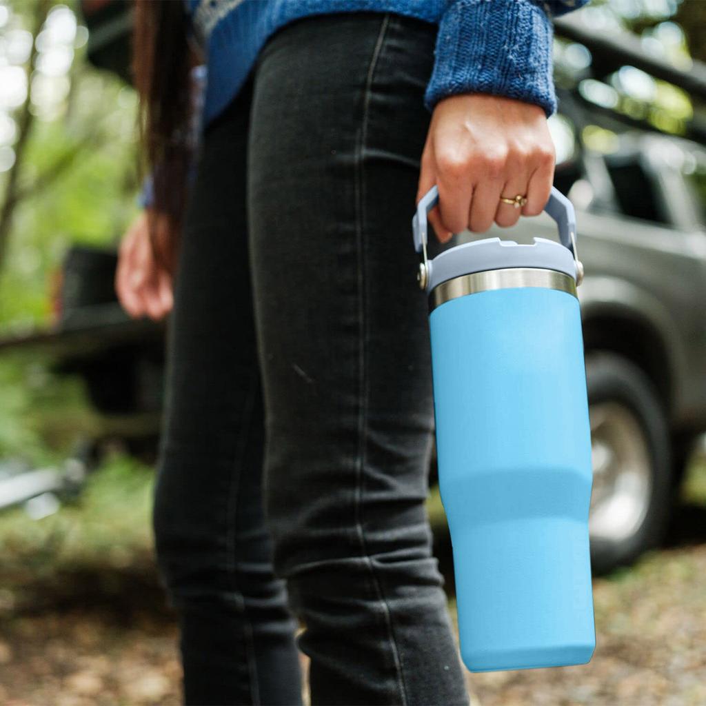 30OZ Car Cup Severoamerický nový velkokapacitní tepelná izolace z nerezové oceli Přenosný led s rukojetí