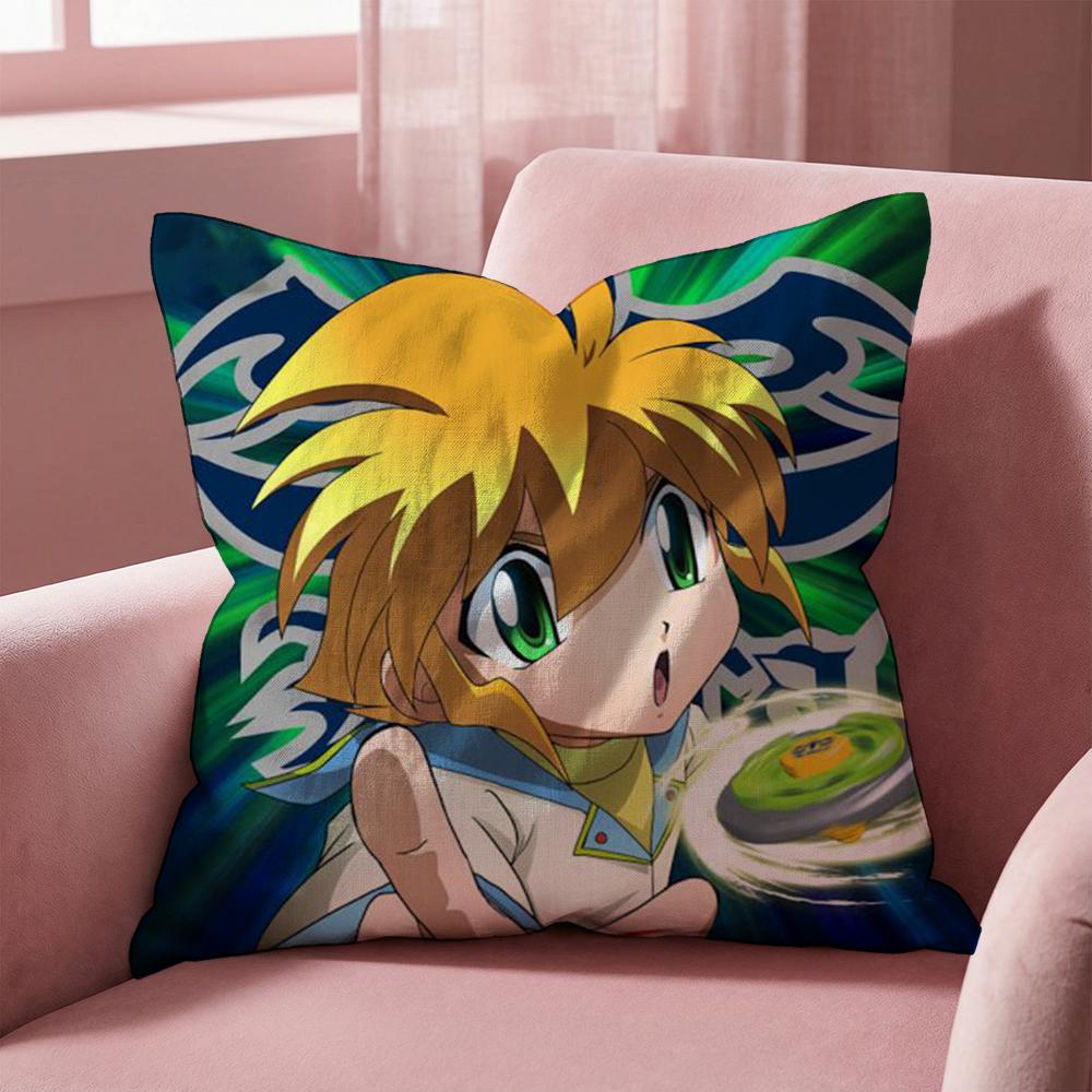 Hot Anime B-Beyblade Cushion Cover Multi-Scene Pillow Cover for Home & Car - Reversible, Soft & Durable for Daily Use