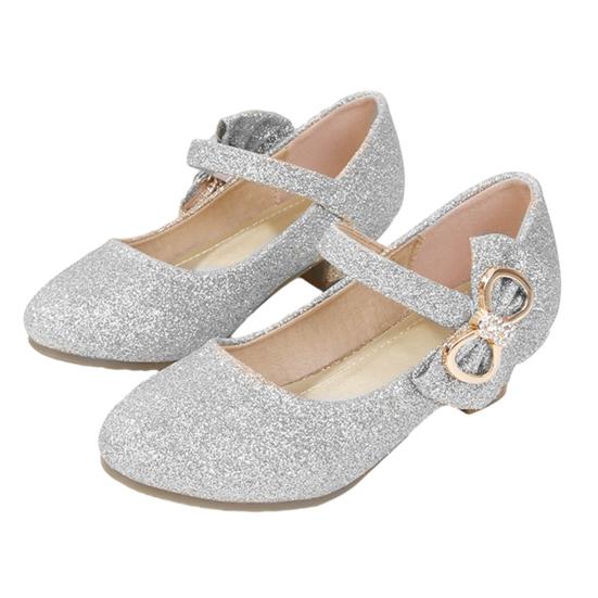 

Туфли-лодочки для девочек, принцесса, низкий каблук, нарядные, Мэри, с блестками, для свадьбы, вечеринки, сверкающие 38 серебряный
