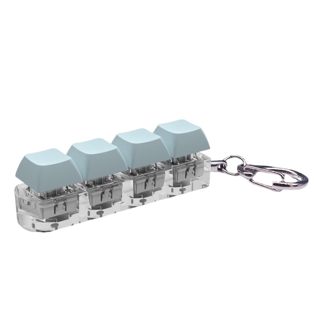 4 Button Keyboard Keychain Environmental Friendly Stress Relief Toy Suitable for Keys Bags and Backpacks Treasure Box