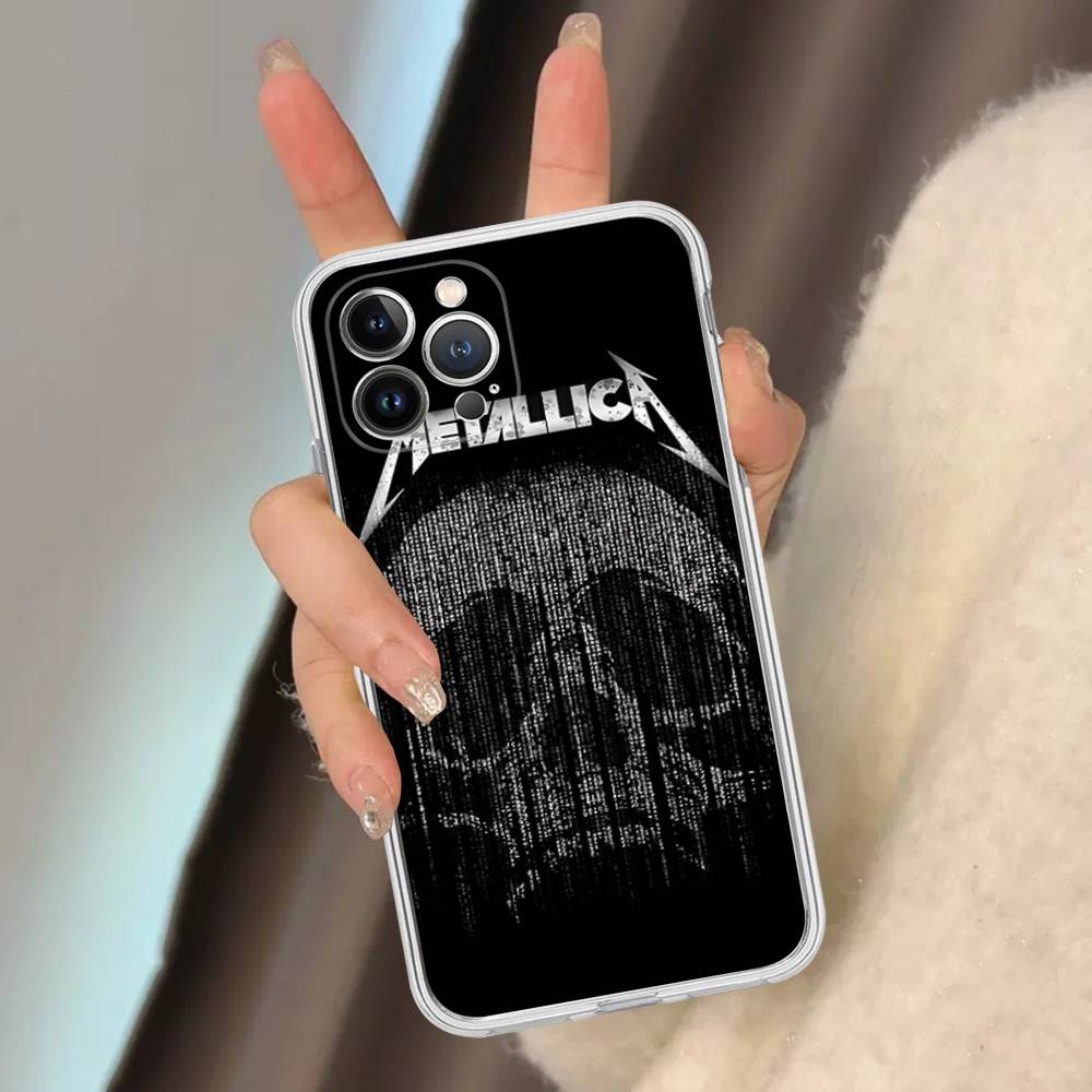 Logo Music M-Metallica For IPhone 17 16 15 14 13 12 11 Pro Max Plus Mini Funda For Transparent Cover