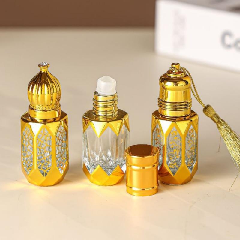 1pc 6ml Essential Oil Dispensing Bottle Middle East Arab Dubai Cosmetic Perfume Dispensing Bottle Tassel Cap Travel Portable