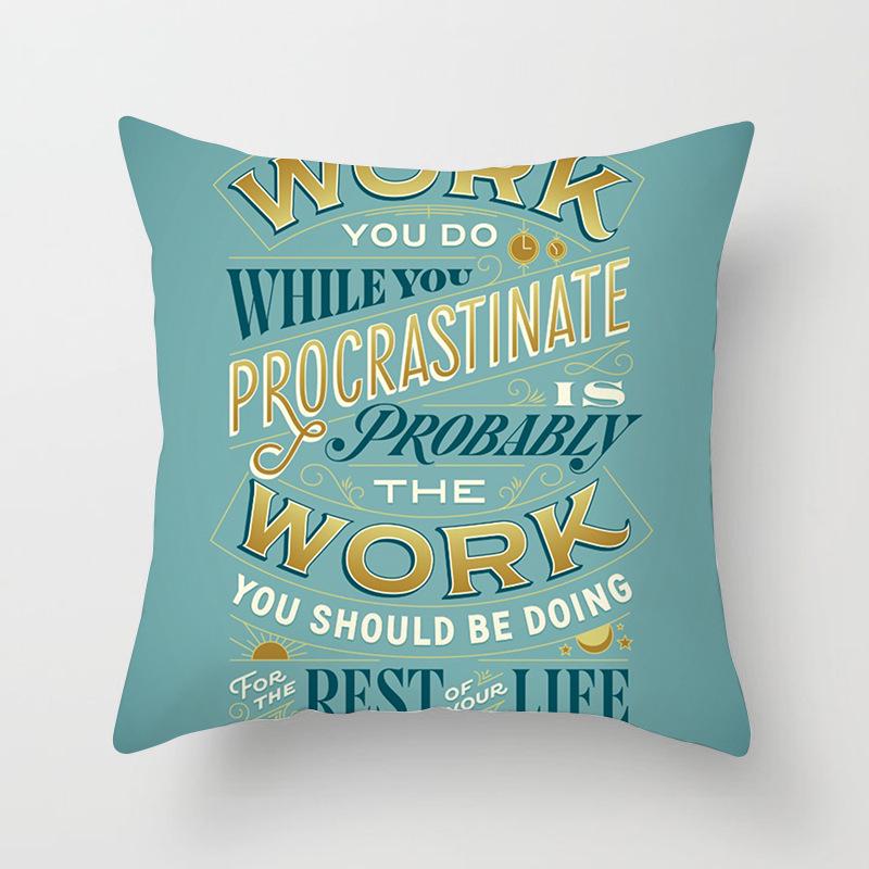 Modern Simple Pillow Letter Watercolor Print Pillow Cushion Cover Home Supplies