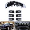7Pcs Front Bumper Grill Inserts Front Mesh Grille Cover Trim Decor Breathable Bumper for Jeep Cherokee 2014-2018 Accessories