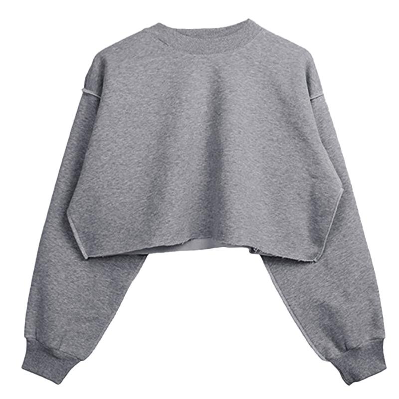 Cropped Fleece Long Sleeve Workout Yoga Sweatshirt For Women