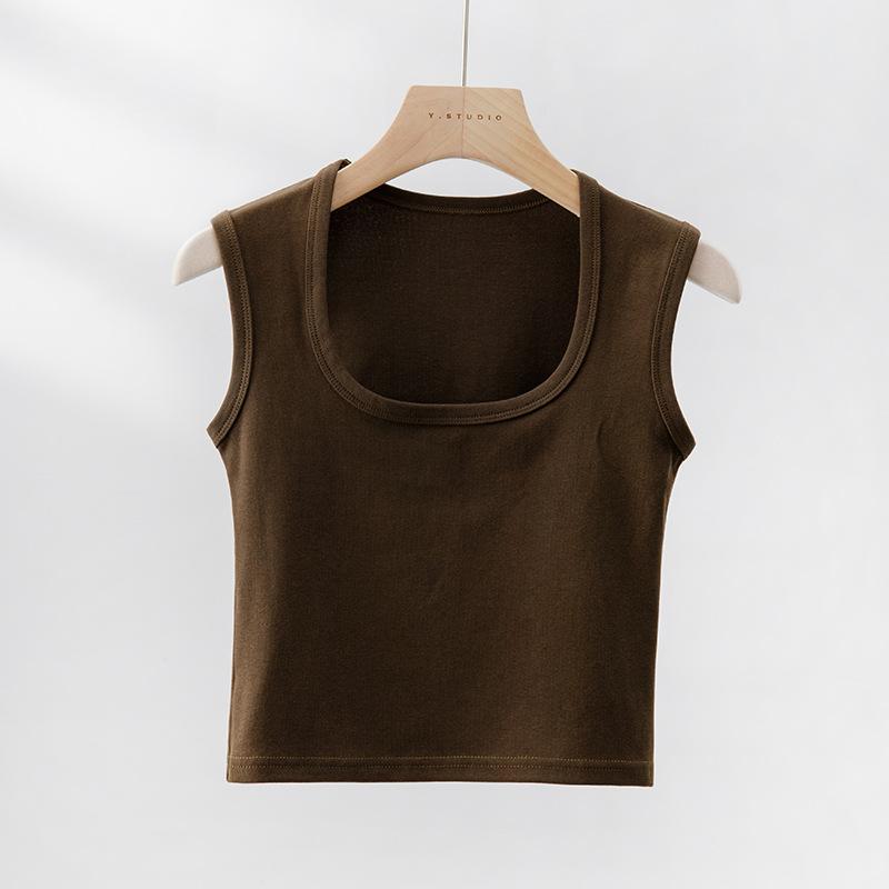 Wide Shoulder Strap White Suspender Vest for Women In Summer Pure Cotton Inner Wear for Secondary Breasts, Large-size Four-season Beautiful Back Top