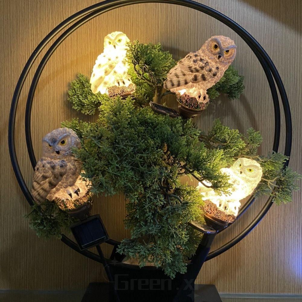 Realistic Owl Solar Garden Light Colorful Solar Stake Light Landscape Lawn Lamp  Wedding Courtyard