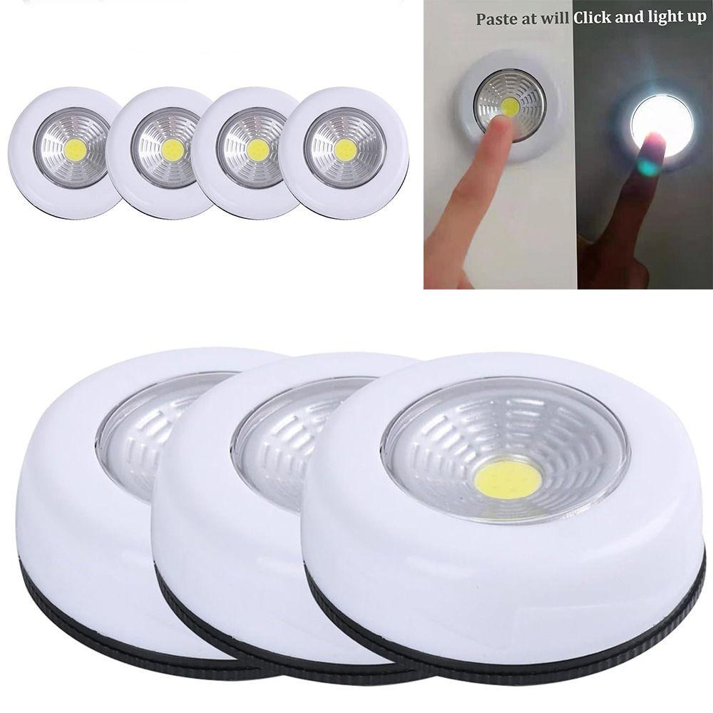 Battery Operated Push Lights Wireless LED Puck Lights  for Closet Counter Kitchen Cabinet