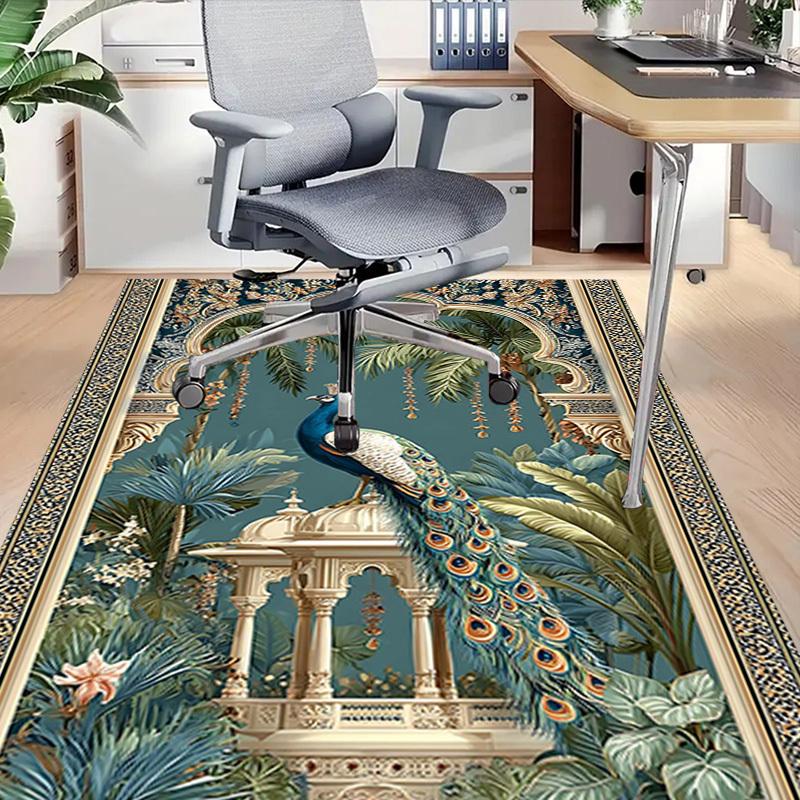 1PC Peacock, Garden Extra Large Non Slip Floor carpet, Office, family, bedroom, Studio Large Area Rug Indoor Rugs, Vibrant Colors