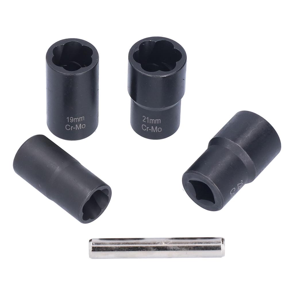 5Pcs Lug Nut Socket Set Convenient Efficient High Hardness Durable Twist Socket Set for Worn Rusty