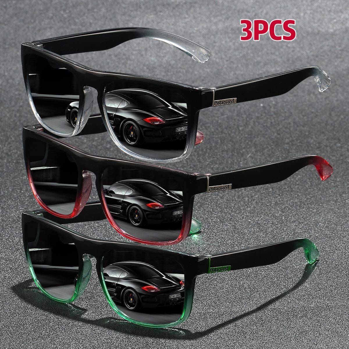 

1/3pcs Square Gradient Sunglasses Anti Glare UV Protection For Summer Vacation Travel Driving Fishing Glasses