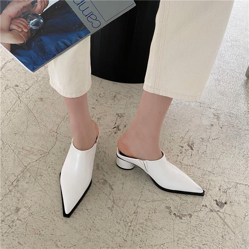 2024 New Baotou Half Slippers Female Summer Wear Muller Shoes Sandals Woman Shoes High Heels Sexy Shoes for Women Sandals