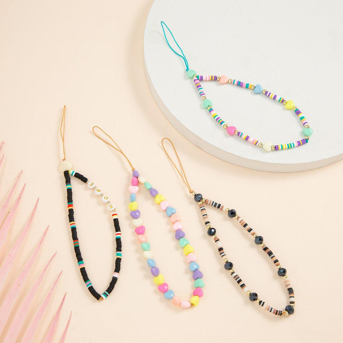 

Colorful Phone Chain Mobile Phone Strap Lanyard Soft Pottery Rope Cell Phone Case Hanging Cord