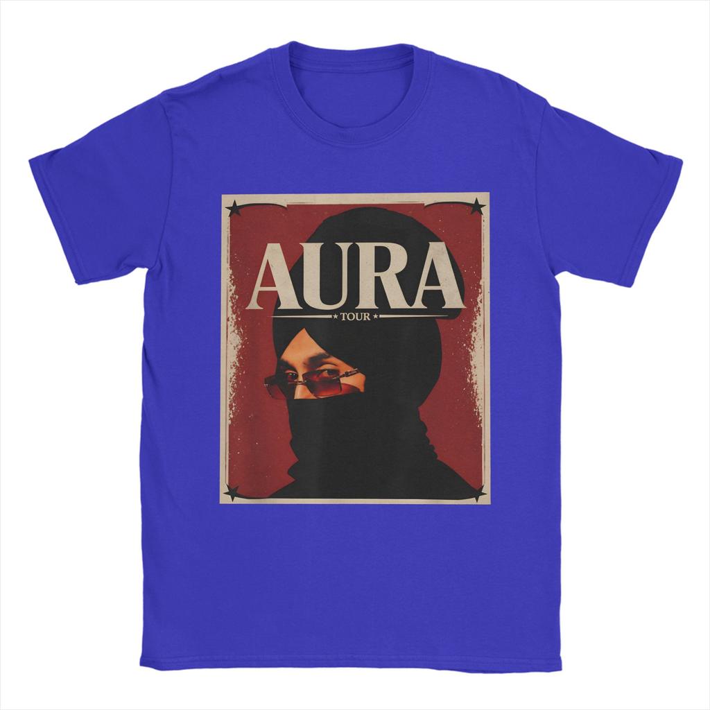 Diljit Dosanjh Aura World Tour T Shirt Unisex Vintage Pure Cotton T Shirts Summer Crew Neck Novelty Tees Casual Big Size Clothes