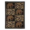 Tapis imprimé éléphants noir 160x230