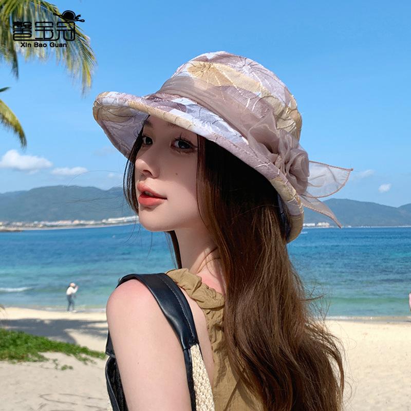8440 summer hat female mother sunscreen basin hat outdoor breathable sunshade sunscreen hat fashion versatile bucket hat tide