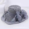 European and American breathable bucket hat fashion lace sun hat women's summer thin foldable mesh flower big brim top hat