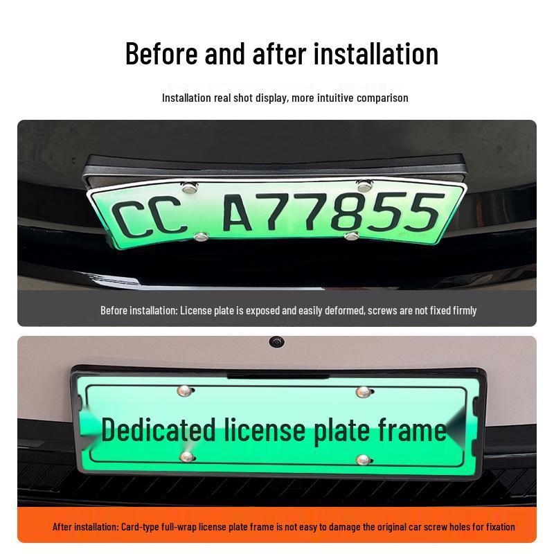 2025 Leapmotor B01 Full Edge Green License Plate Frame for New Energy Vehicles