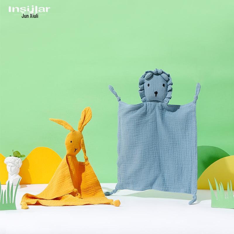 Cross-Border Baby Muslin Lion Comfort Blanket: Pure Cotton Sleep Companion Toy