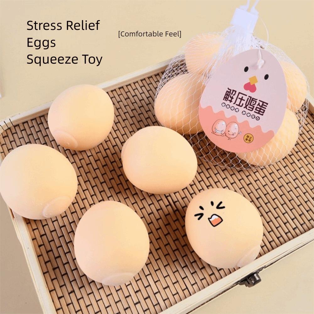 2026 Anti Stress Squishy Simulated Egg Slow Rebound Anxiety Relaxation Egg Squeeze Toys Elastic Squeeze Ball Birthday Gift